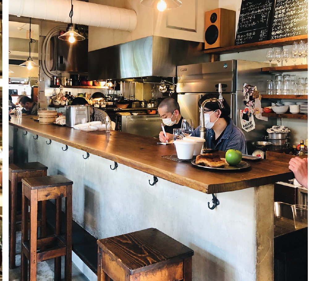 Open kitchen counter seating