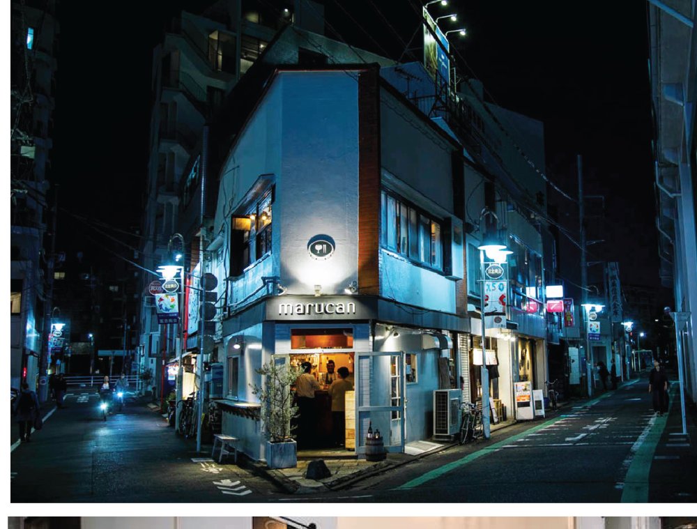 Modern standing bar at night