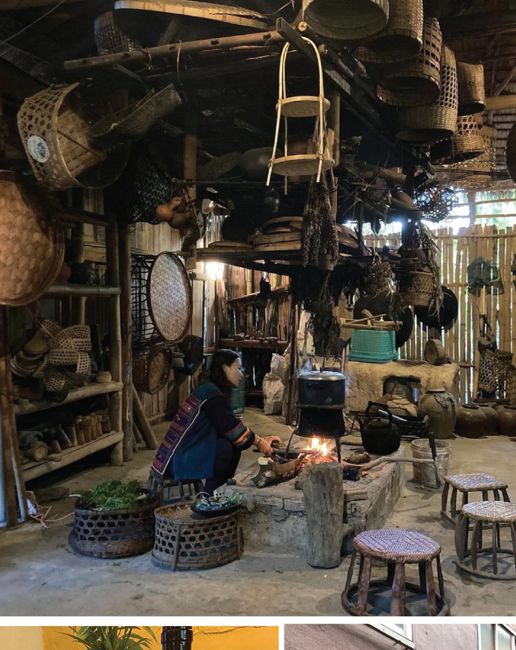 Rustic Isaan kitchen with open fire